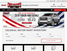 Tablet Screenshot of colonialcarscadillacgmc.com